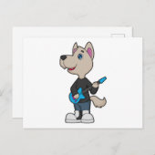 Dog Musician Gitarre Postkarte (Vorne/Hinten)