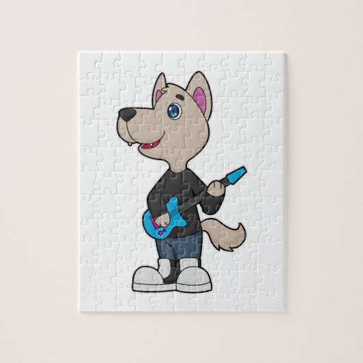Dog Musician Gitarre Puzzle (Vertikal)