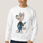 Dog Musician Gitarre Sweatshirt (Vorderseite)