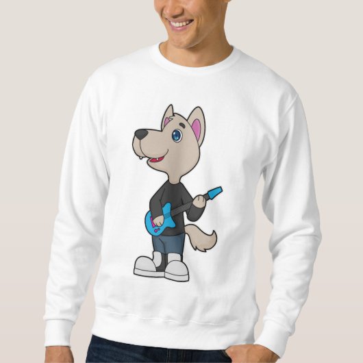 Dog Musician Gitarre Sweatshirt (Vorderseite)