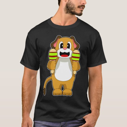 Dog Musician Maracas Music T-Shirt (Vorderseite)
