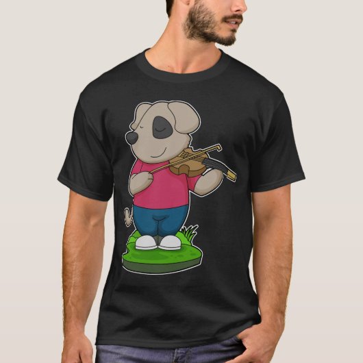 Dog Musician Violin Music T-Shirt (Vorderseite)