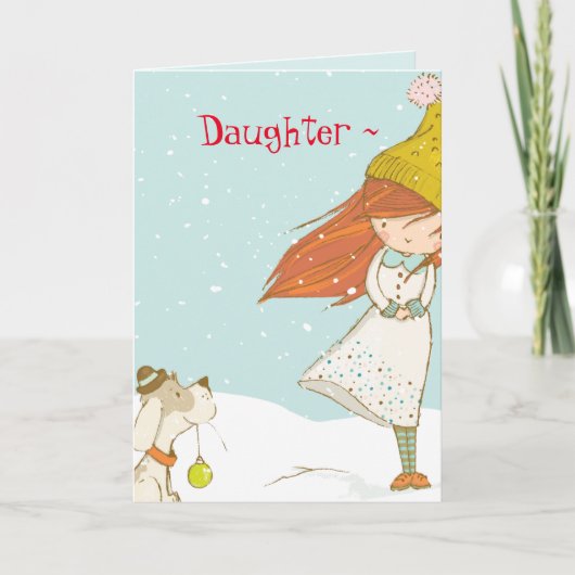 DOG n DAUGHTER CHRISTMAS CARD Dankeskarte (Vorderseite)