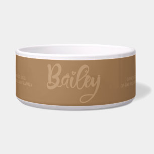 Dog Name Bailey Rustic Brown Napf