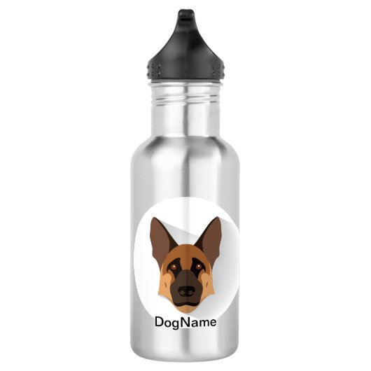 Dog-Name hinzufügen, deutscher Schäferhund GSD Edelstahlflasche (Rechts)