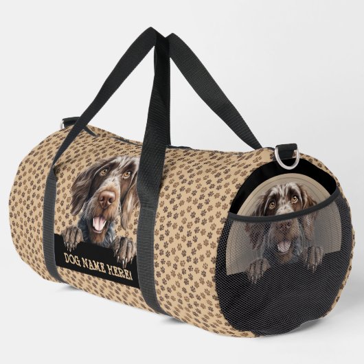 Dog-Name, Ihr Name, deutscher Drahthaar-Pointer hi Duffle Bag (Rechte Ecke)