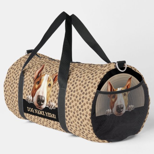 Dog-Name oder Ihr Name, Bull Terrier hinzufügen Duffle Bag (Rechte Ecke)