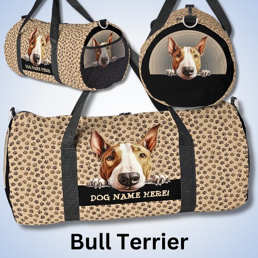 Dog-Name oder Ihr Name, Bull Terrier hinzufügen Duffle Bag