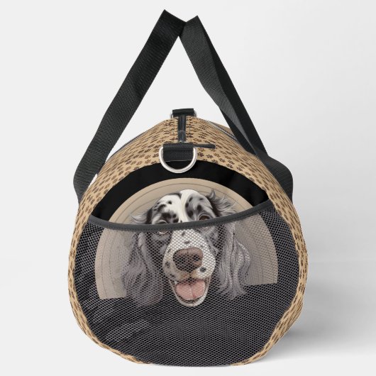 Dog-Name oder Ihr Name, englischer Setter hinzufüg Duffle Bag (Rechts)