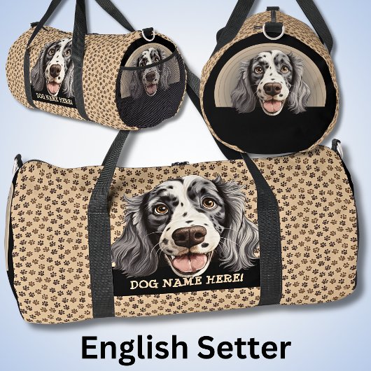 Dog-Name oder Ihr Name, englischer Setter hinzufüg Duffle Bag