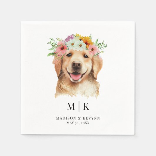 Dog Napkins Wedding Serviette (Vorderseite)