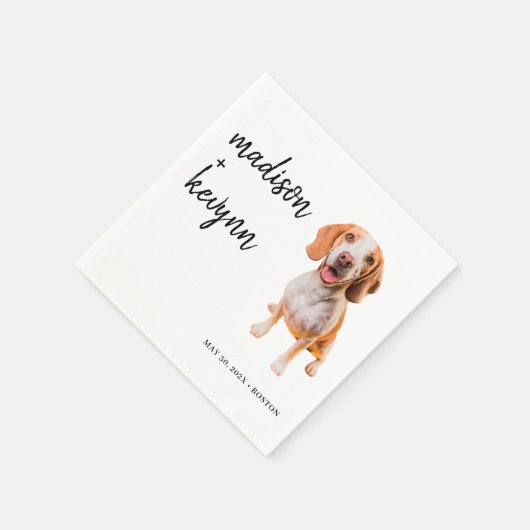 Dog Napkins Wedding Serviette (Ecke)
