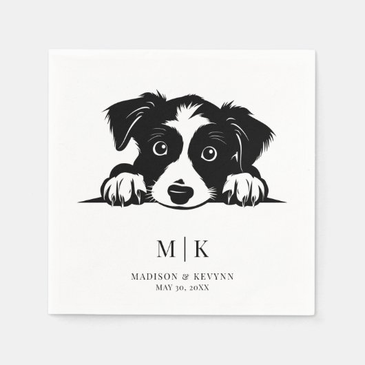 Dog Napkins Wedding Serviette (Vorderseite)