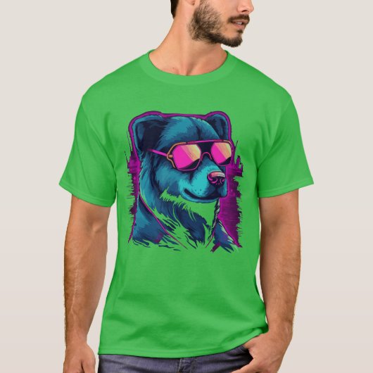 Dog Neon Color Junge T-Shirt (Vorderseite)