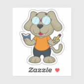 Dog Nerd Book Glasses Aufkleber (Blatt)