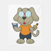 Dog Nerd Book Glasses Fleecedecke (Vorderseite)