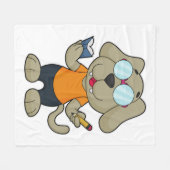 Dog Nerd Book Glasses Fleecedecke (Vorderseite (Horizontal))