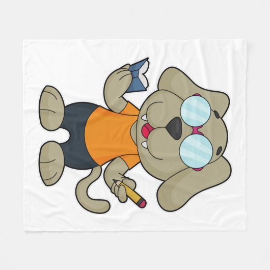 Dog Nerd Book Glasses Fleecedecke (Vorderseite (Horizontal))