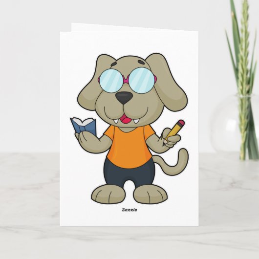 Dog Nerd Book Glasses Karte (Rückseite)