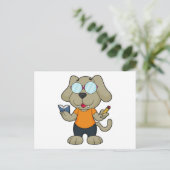 Dog Nerd Book Glasses Postkarte (Stehend Vorderseite)