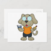 Dog Nerd Book Glasses Postkarte (Vorne/Hinten)