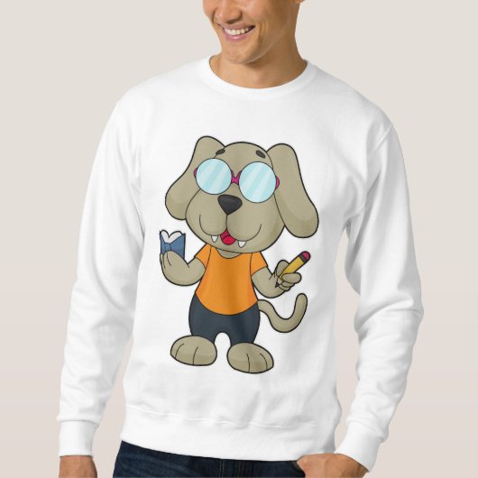 Dog Nerd Book Glasses Sweatshirt (Vorderseite)