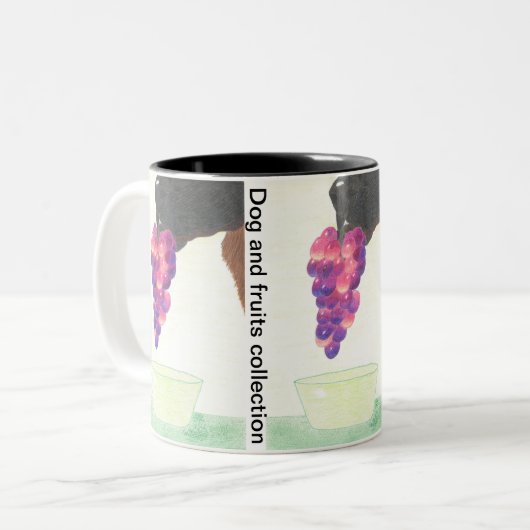 Dog nose and grape zweifarbige tasse (Vorderseite Links)