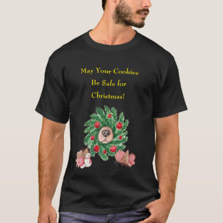 Dog Nose in Wreath Weihnachten T-Shirt