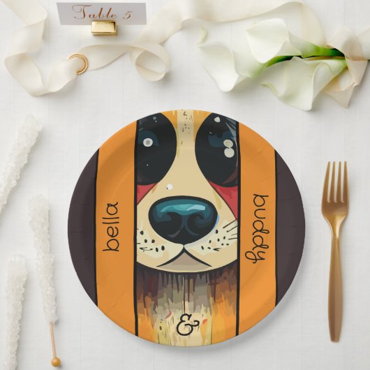 Dog Nose Pappteller (Hochzeit)