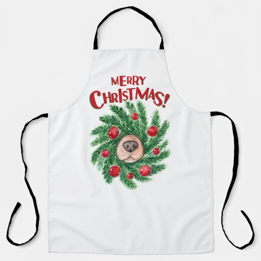 Dog Nose Weihnachtskranz Schürze (Vorderseite)