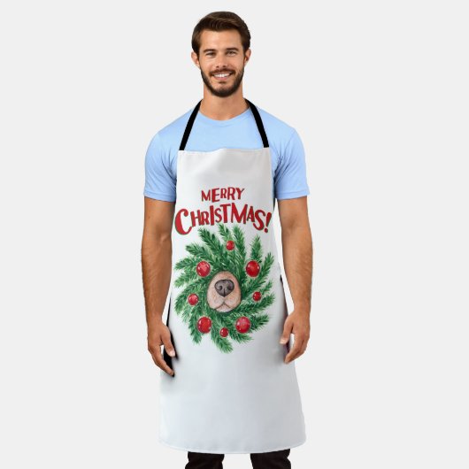 Dog Nose Weihnachtskranz Schürze (Getragen)