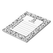 Dog Notepad Schwarz und Weiß Polka Dot Notepad Notizblock (Rotiert)