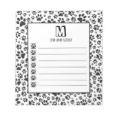 Dog Notepad Schwarz und Weiß Polka Dot Notepad Notizblock (Vorderseite)