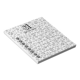 Dog Notepad Schwarz und Weiß Polka Dot Notepad Notizblock