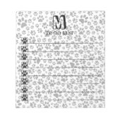 Dog Notepad Schwarz und Weiß Polka Dot Notepad Notizblock (Vorderseite)