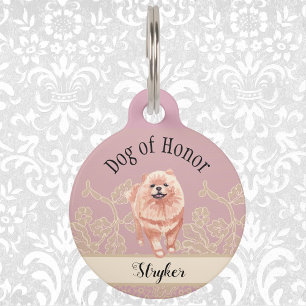 Dog of Honor Day of Wedding with Cream Faux Lace Haustiermarke