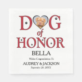 Dog of Honor Wedding Napkin with Photo Serviette (Vorderseite)