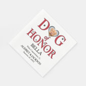 Dog of Honor Wedding Napkin with Photo Serviette (Ecke)