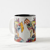 Dog of Many Colors 11oz Mug Zweifarbige Tasse (Vorderseite Links)