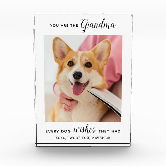 Dog Oma Personalisiert Pet Picture Fotoblock (Vorderseite)