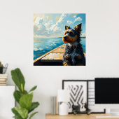 Dog on a boat poster (Heimbüro)