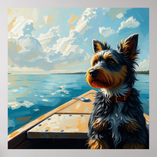Dog on a boat poster (Vorne)