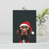 Dog on Christmas Cards Feiertagskarte (Stehend Vorderseite)