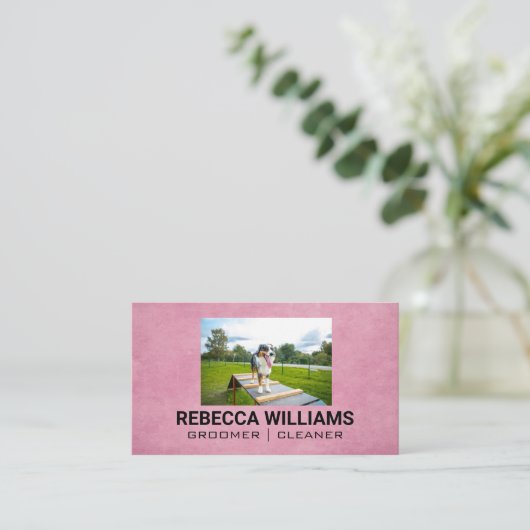 Dog on Obstacle Course Visitenkarte (Stehend Vorderseite)