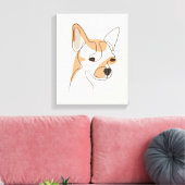 Dog One Line Zeichnend mit Farbe Leinwanddruck (Insitu (Wohnzimmer))