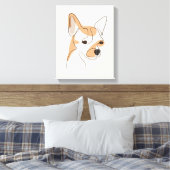 Dog One Line Zeichnend mit Farbe Leinwanddruck (Insitu (Schlafzimmer))