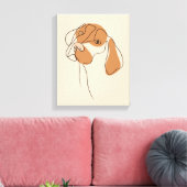 Dog One Line Zeichnend mit Farbe Leinwanddruck (Insitu (Wohnzimmer))