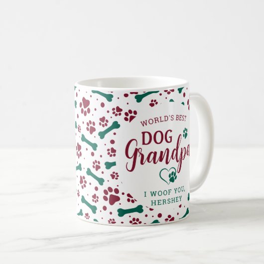 Dog Opa Großhund Custom Haustier Foto Weihnachten Kaffeetasse (VorderseiteRechts)