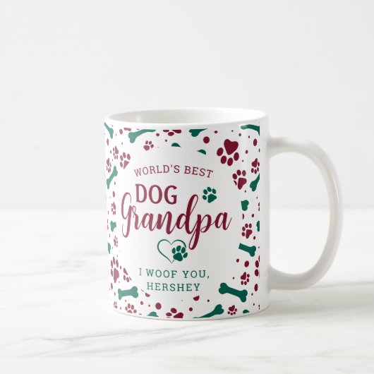 Dog Opa Großhund Custom Haustier Foto Weihnachten Kaffeetasse (Rechts)