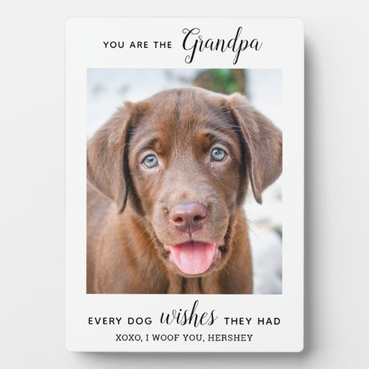 Dog Opa Personalisiertes Foto Fotoplatte (Vorderseite)